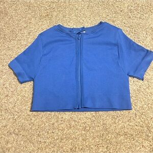 SET ACTIVE Moto Zip Top in Cobalt